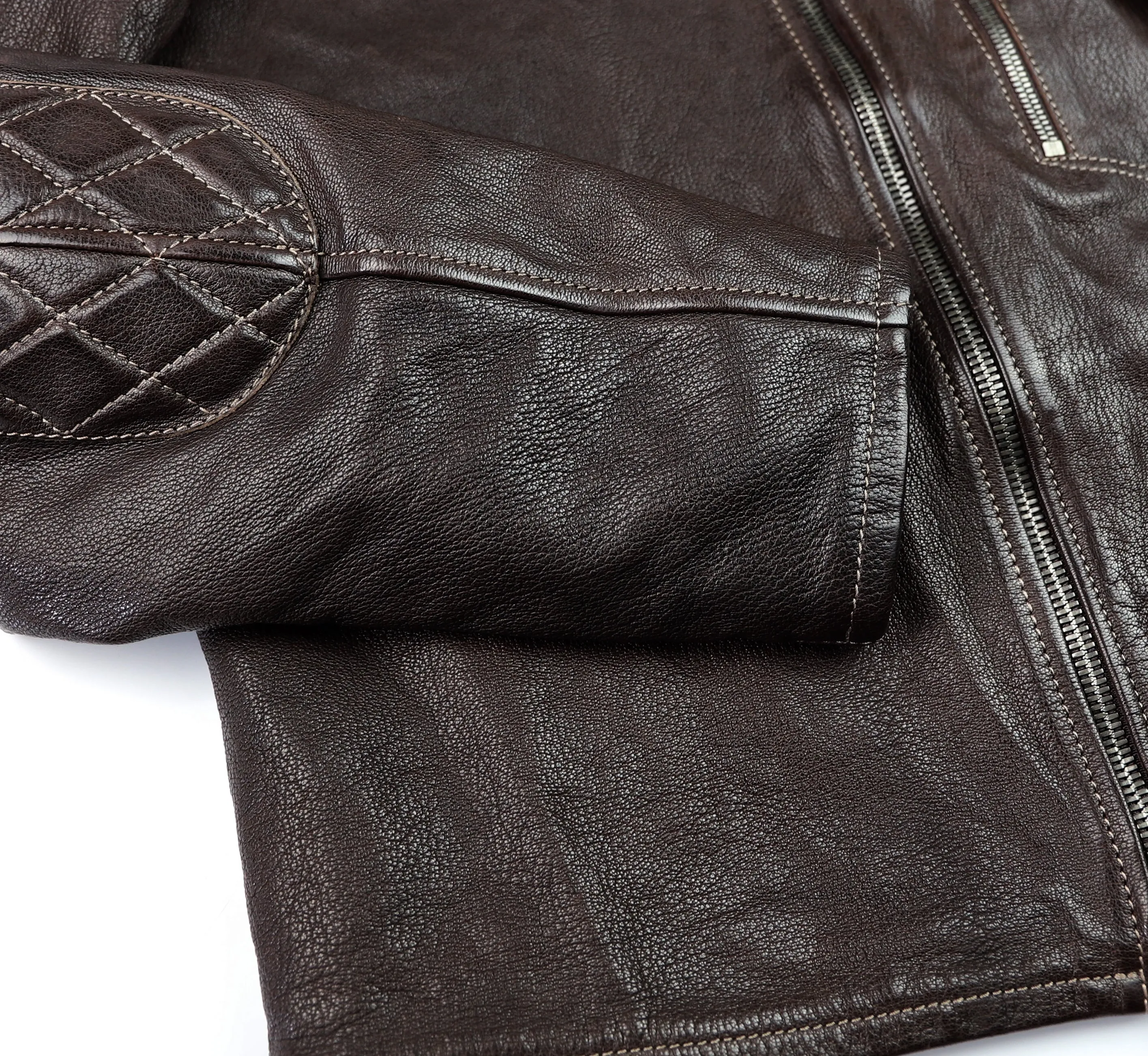 Thedi Maximos Cafe Racer, size XL, Brown Calabria Goatskin