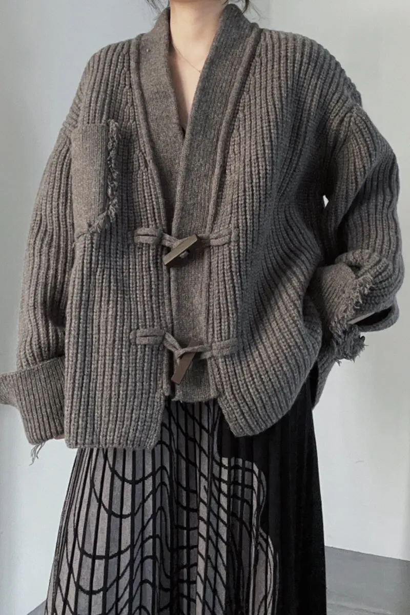 Thick Japanese Style Button Sweater Jacket