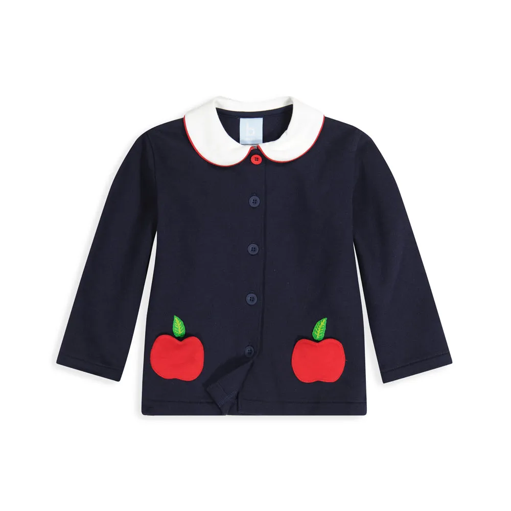 Tibby Topper -- Navy w/ Apples