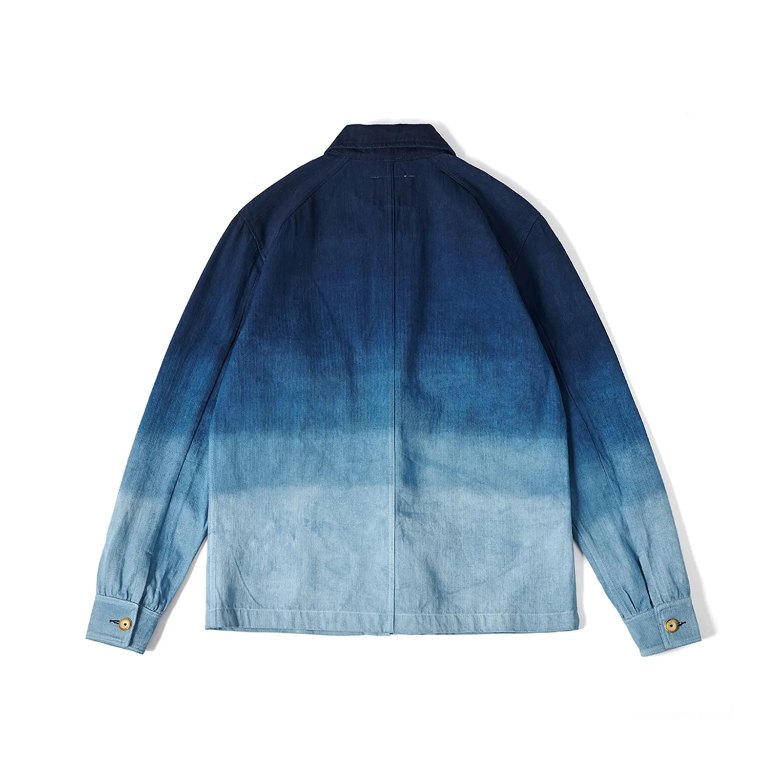 Tie-dye Gradient Blue Shirt Retro Jacket