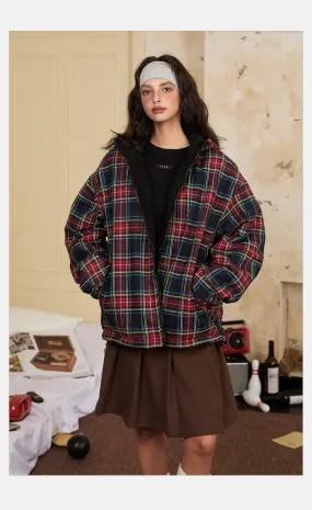 Tom Cozy Fit Plaid Reversible Jacket