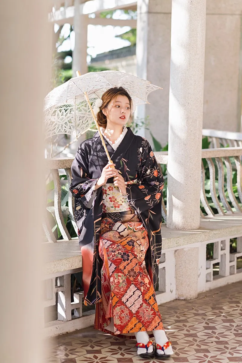 Traditional Kimono Butterfly Prints