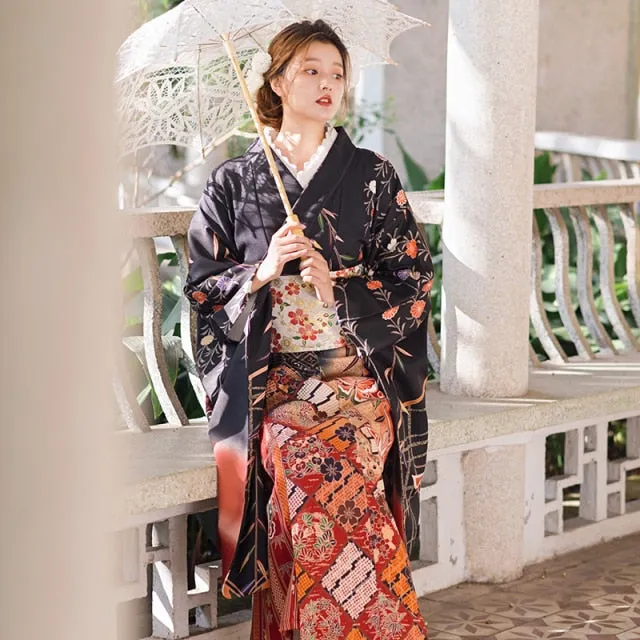 Traditional Kimono Butterfly Prints