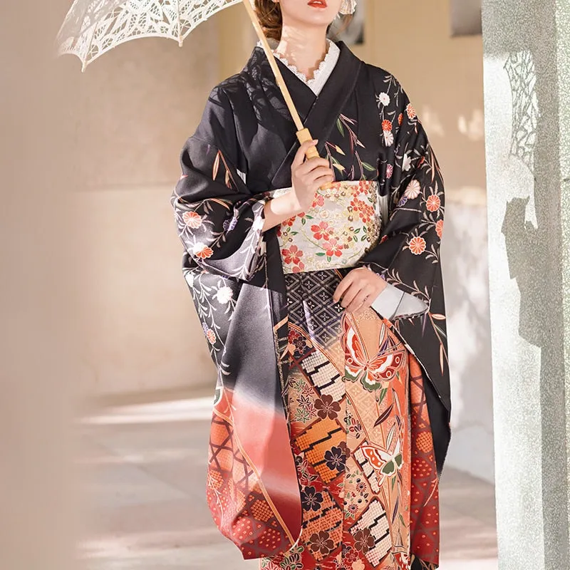 Traditional Kimono Butterfly Prints