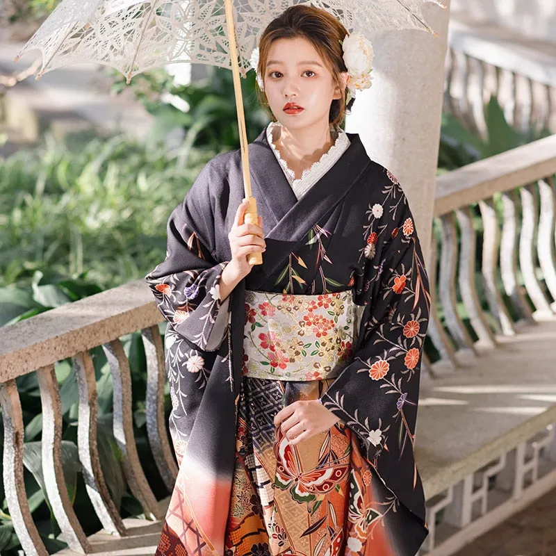 Traditional Kimono Butterfly Prints