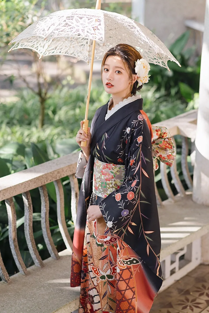 Traditional Kimono Butterfly Prints