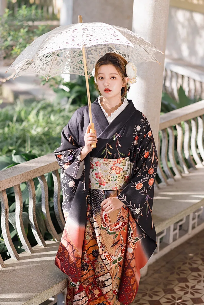 Traditional Kimono Butterfly Prints