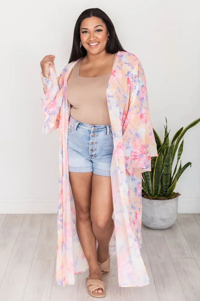 Truth About You Coral Floral Duster Kimono FINAL SALE