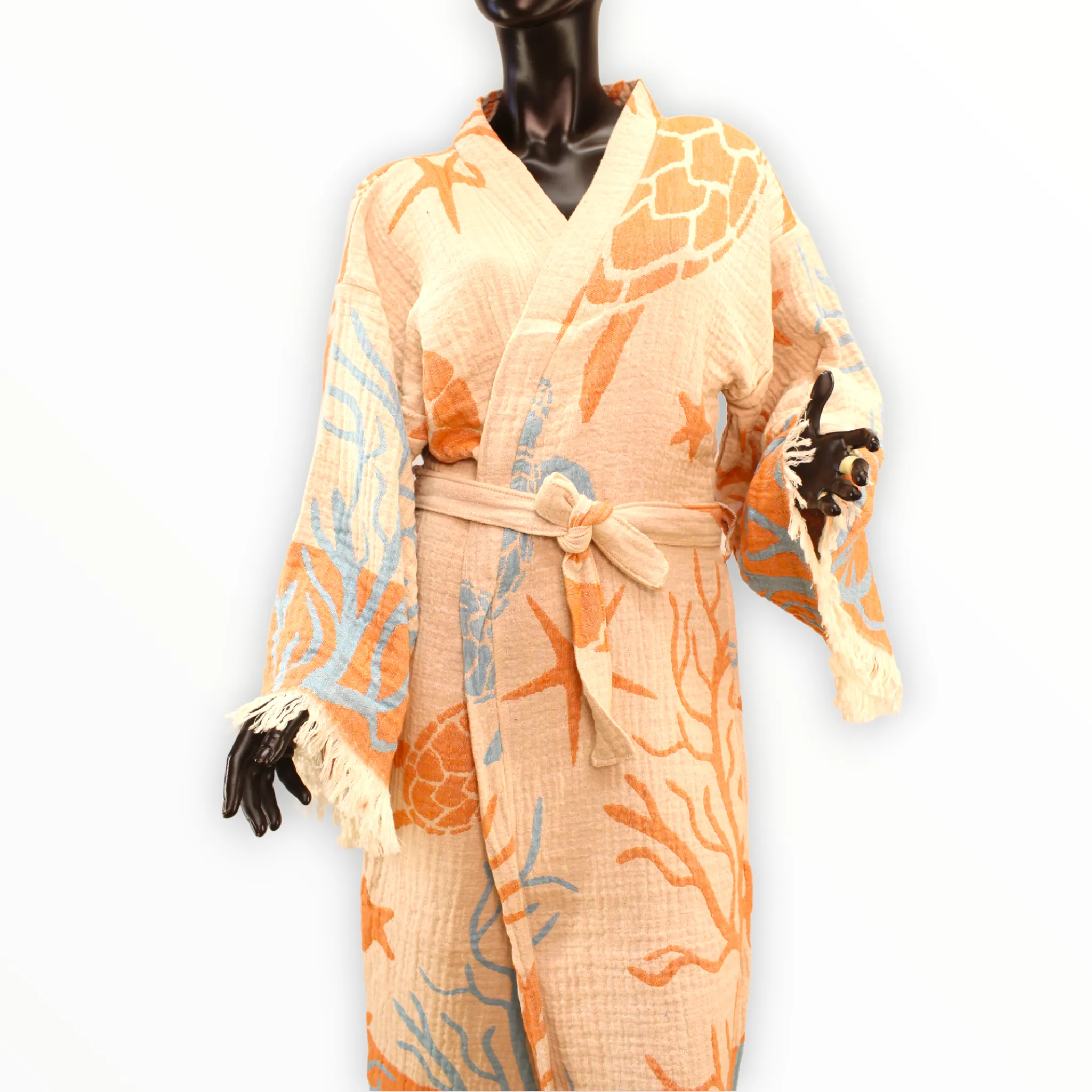 Turkish Towel Bathrobe Kimono Kaftan