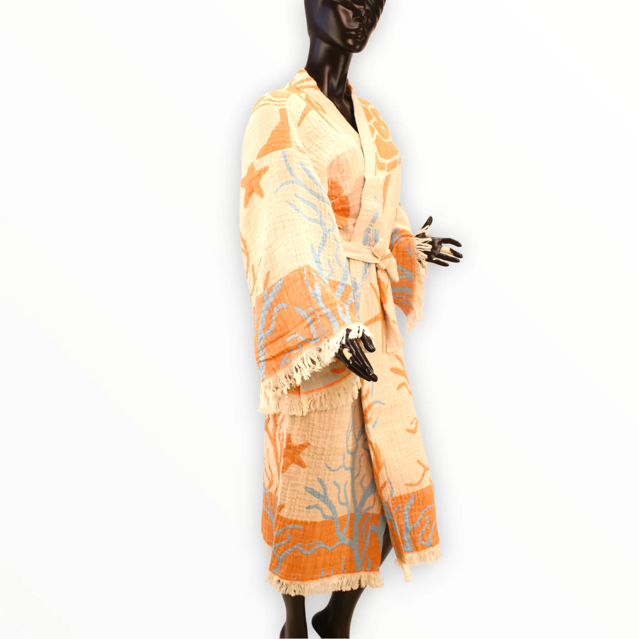 Turkish Towel Bathrobe Kimono Kaftan