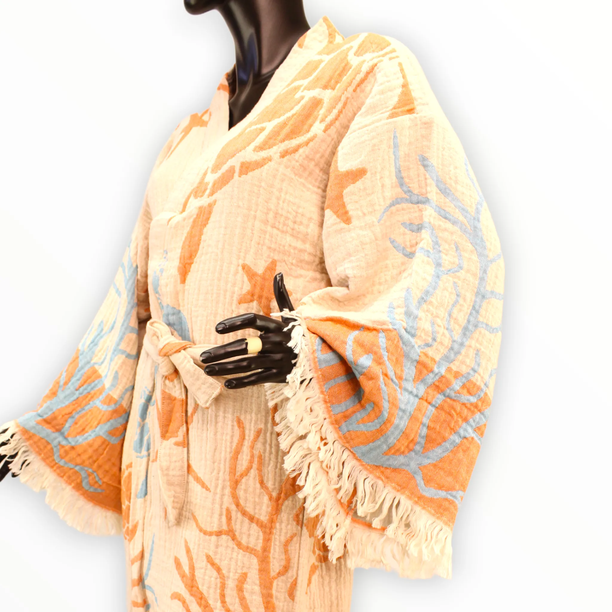 Turkish Towel Bathrobe Kimono Kaftan