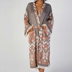 Turkish Towel Pestemal Kimono Bathrobe