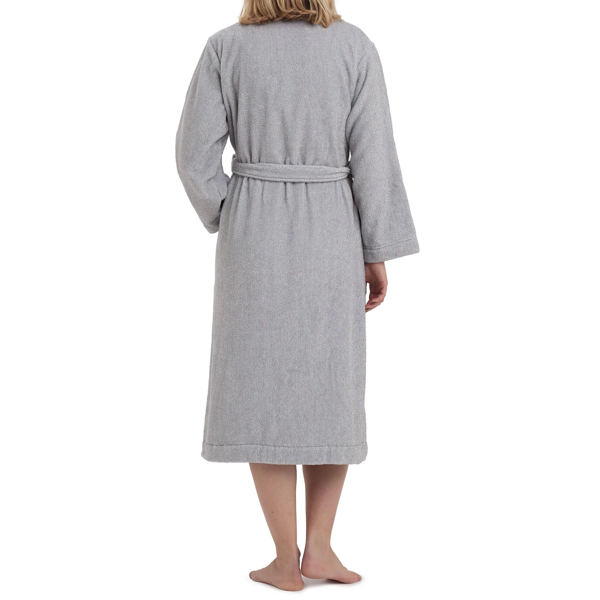 Ventosa Organic Cotton Bathrobe [Grey/White]