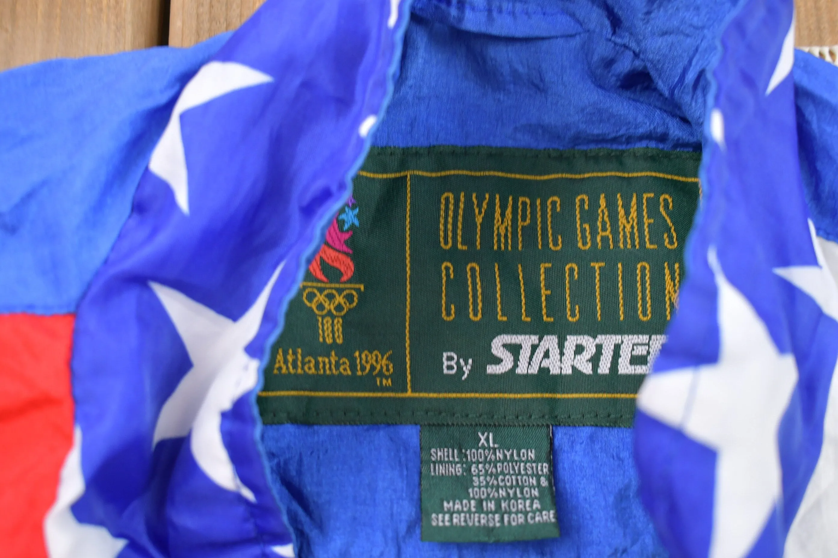 Vintage 1996 Starter USA Atlanta Olympic All Over Print Windbreaker Jacket