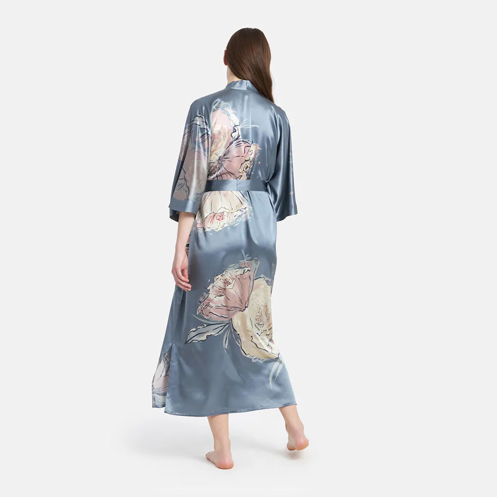 Washable Silk Jia Long Kimono Robe