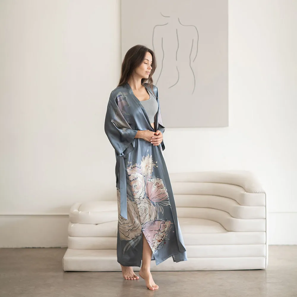 Washable Silk Jia Long Kimono Robe