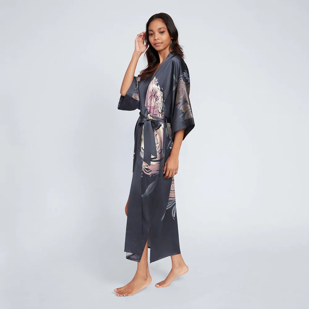 Washable Silk Jia Long Kimono Robe