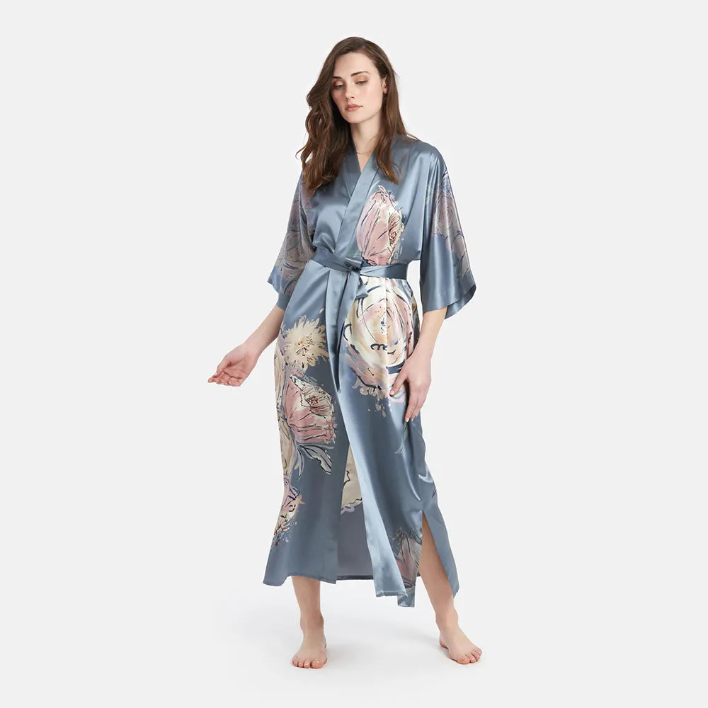 Washable Silk Jia Long Kimono Robe