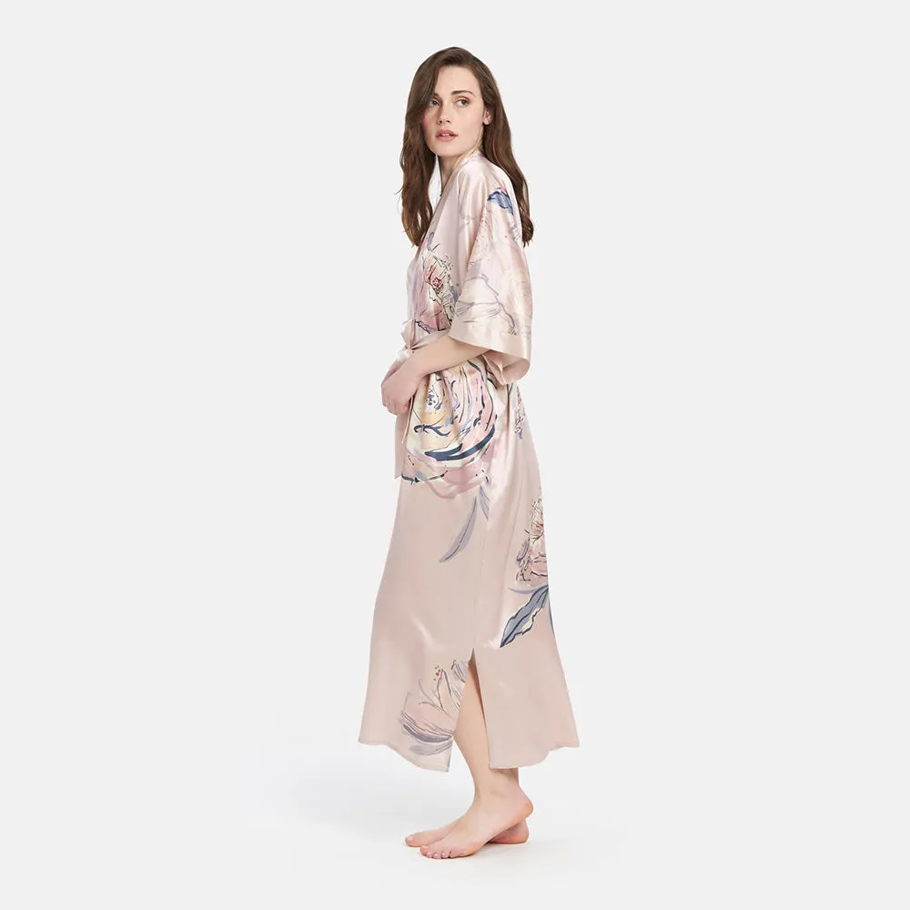 Washable Silk Jia Long Kimono Robe