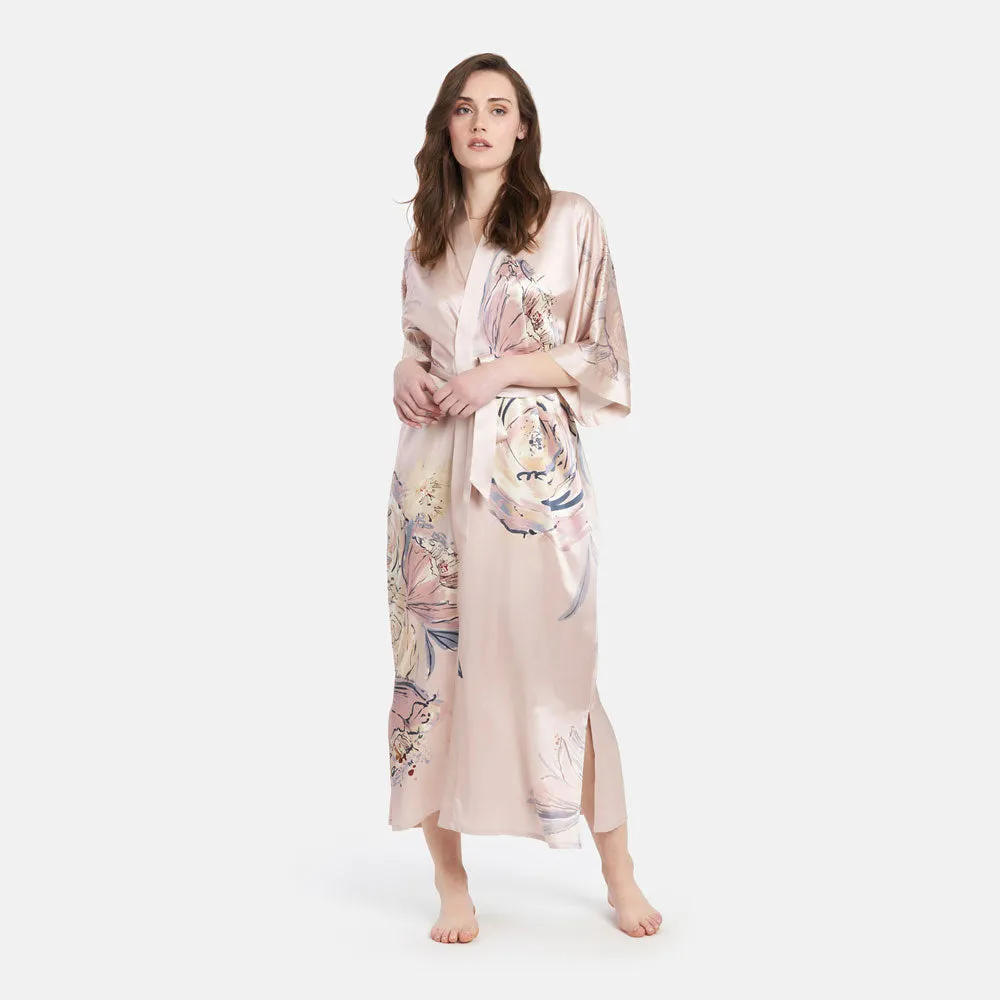 Washable Silk Jia Long Kimono Robe