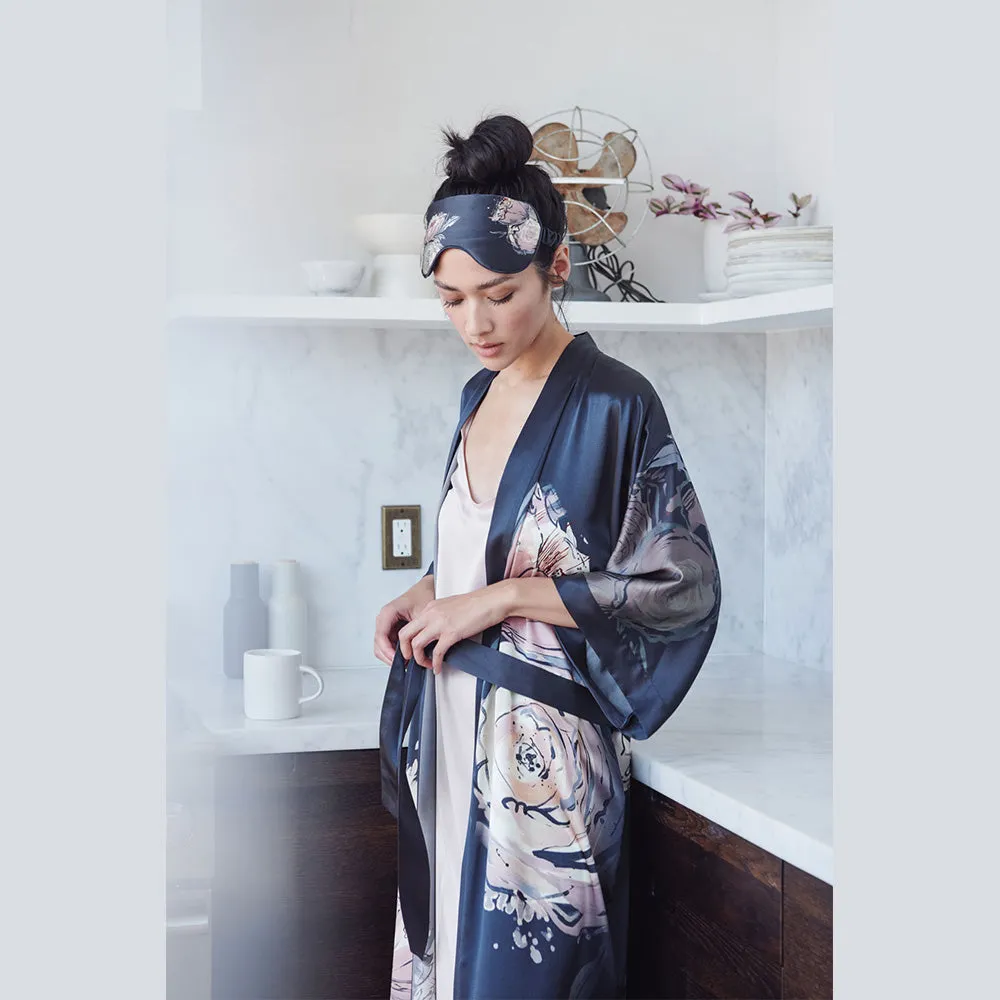 Washable Silk Jia Long Kimono Robe