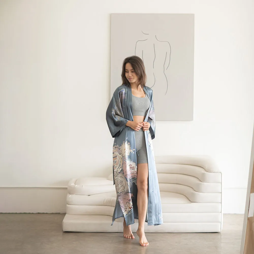 Washable Silk Jia Long Kimono Robe