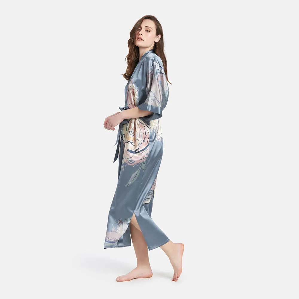 Washable Silk Jia Long Kimono Robe