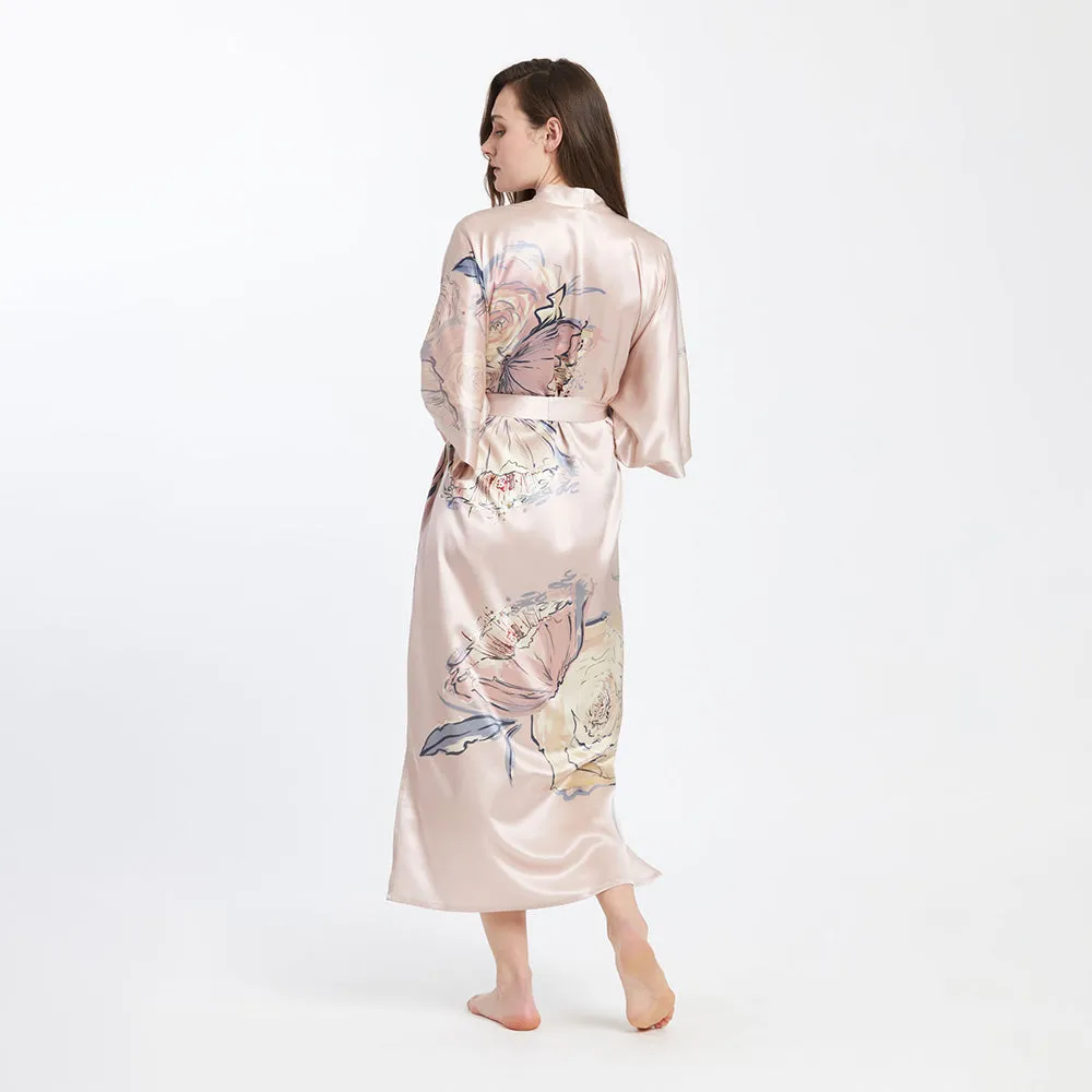 Washable Silk Jia Long Kimono Robe