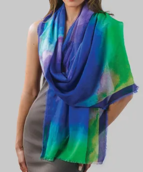 Watercolor Print Cotton Scarf