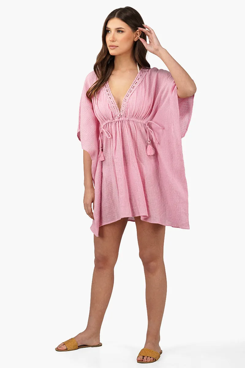 Wild Rose Cotton Lace Cover Up Kaftan