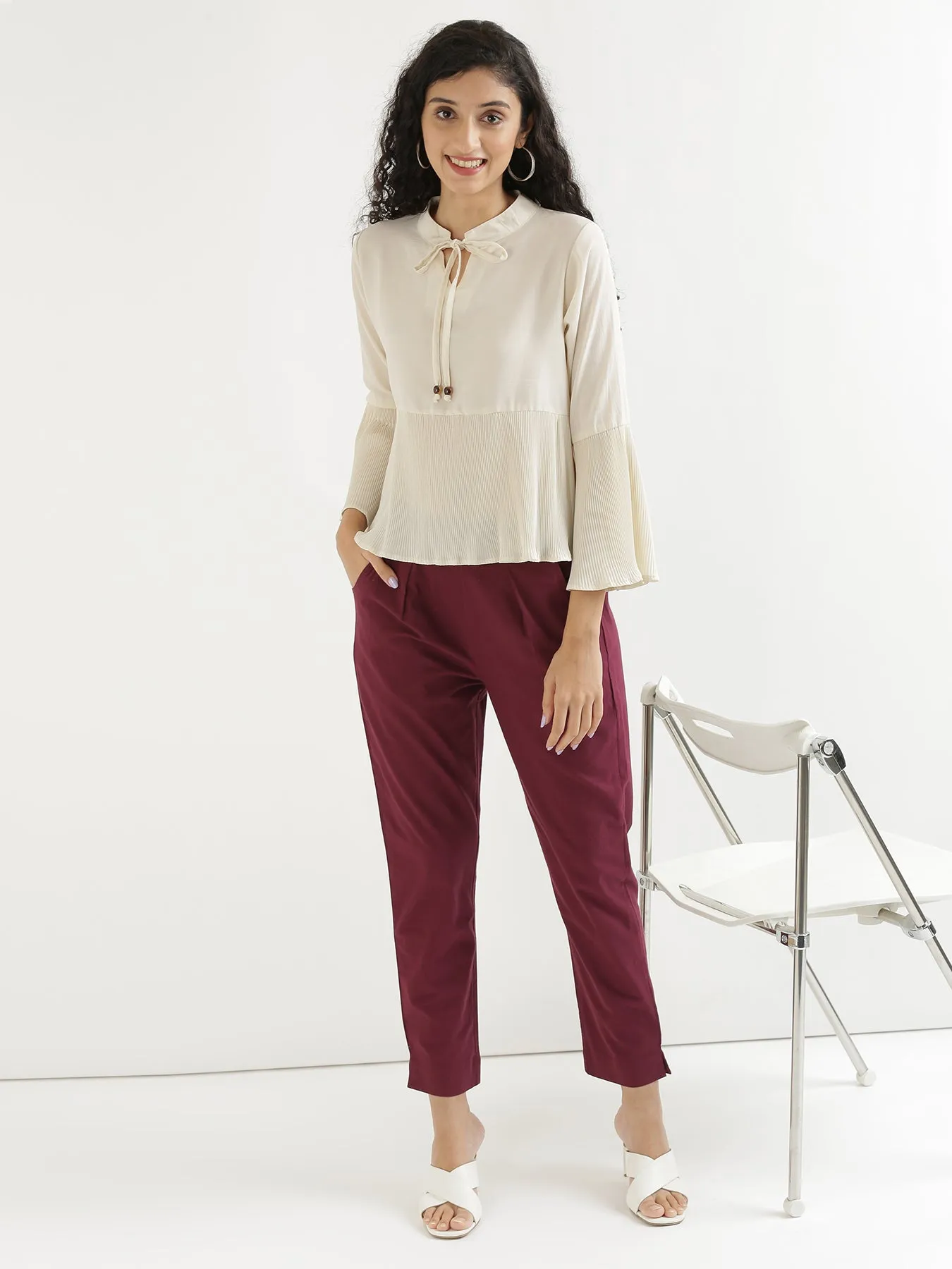 Wine Cotton Pant