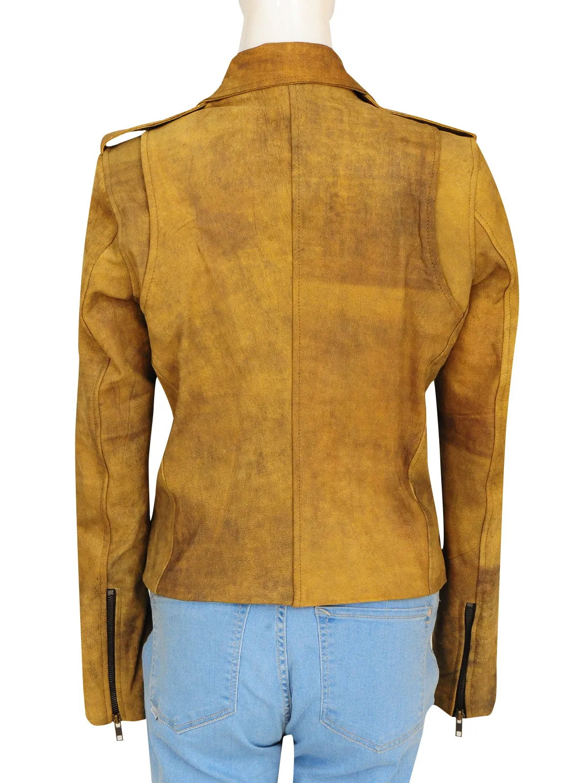 Women Distressed Brown Jacket