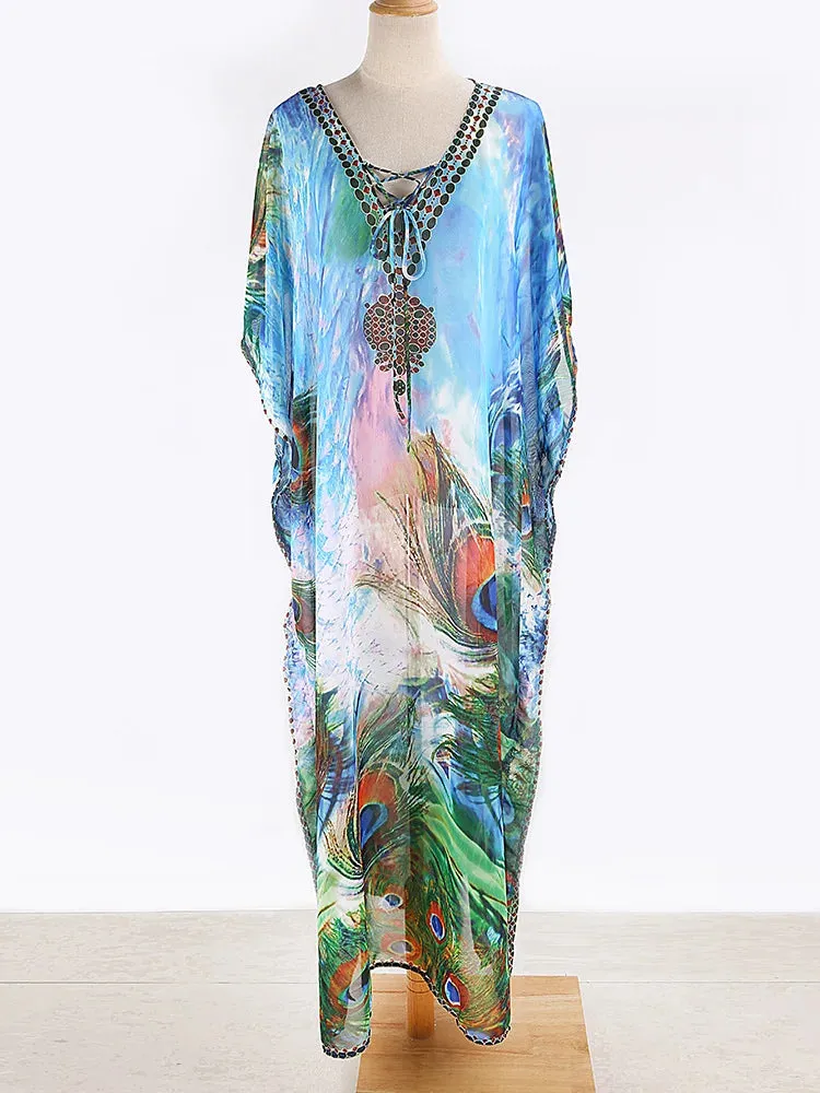 Women's Chiffon Peacock Bathing Tunic