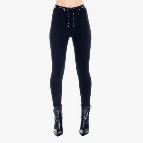 Womens Elastic Laceup Sweatpants