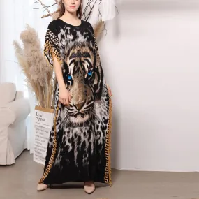 Women's Tiger Head Printed Kaftan